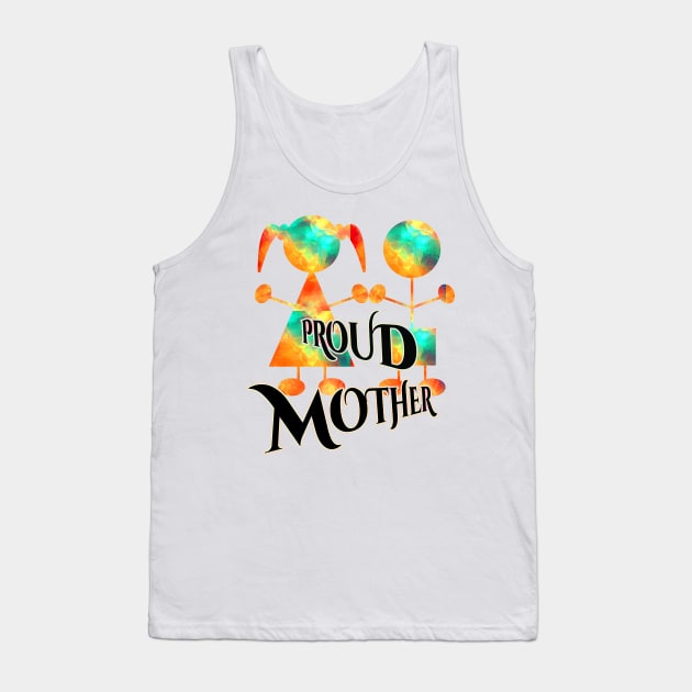 Proud Mother Typographic Bold Colors Tank Top by Nisuris Art